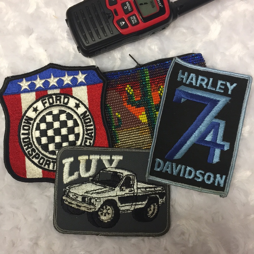 1970s HARLEY DAVIDSON PATCH and MORE LUV DATSON FORD 5 STAR ALL AMERICAN